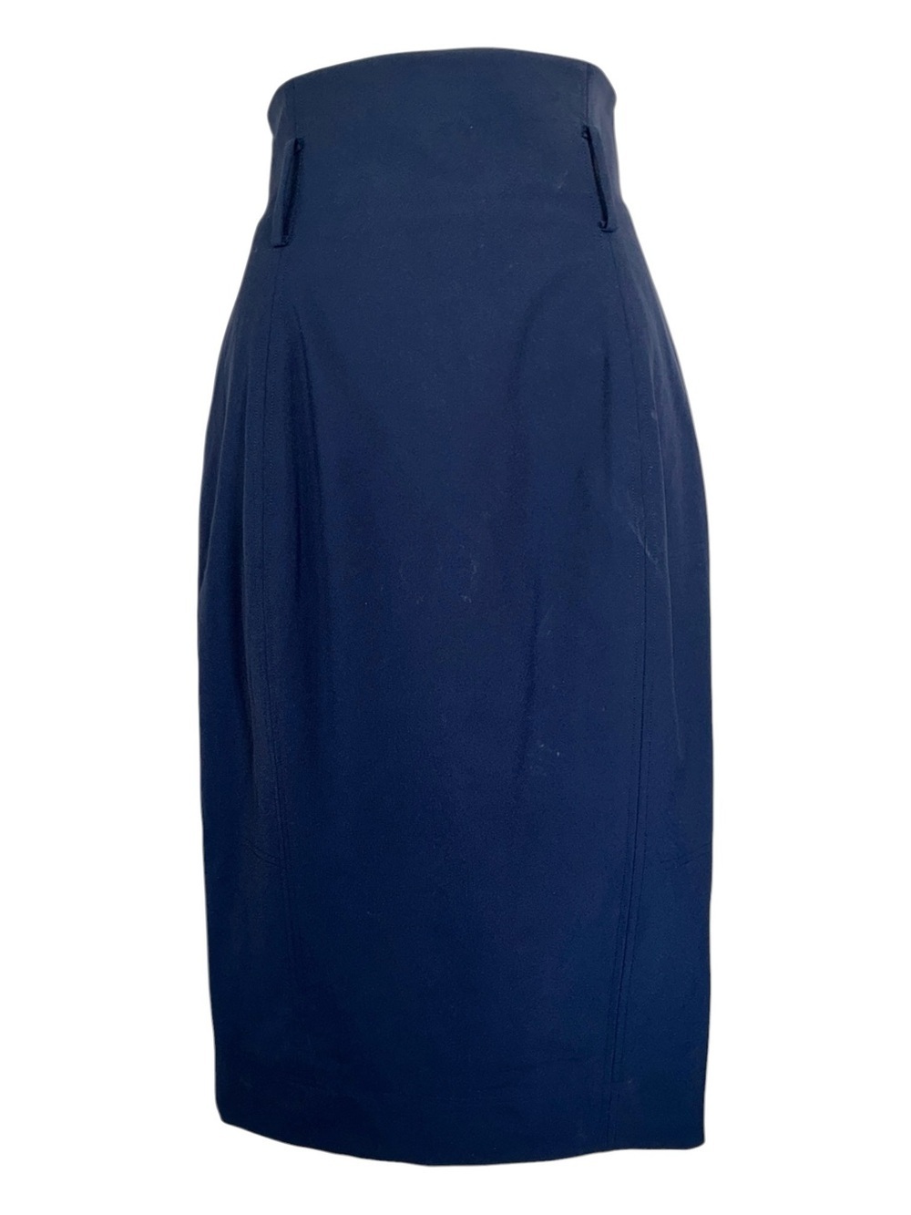 Ted Baker London Skirt, women's 2, navy, copper double open zip, belt loops. EUC